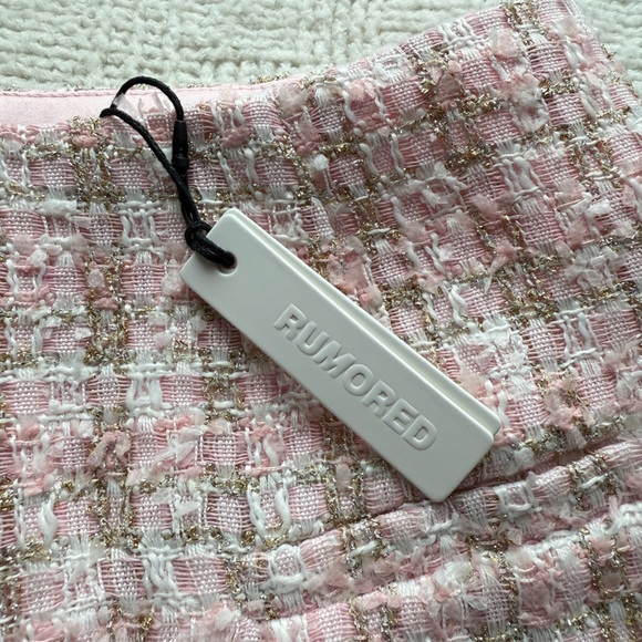 NWT Rumored Pink Tweed Mini Skirt - Picture 4 of 5